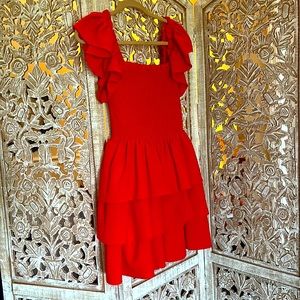 EXPRESS off the shoulder red party dress!